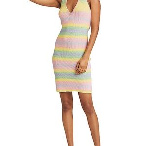Wild Fable - Pastel, Striped, Knit, Bodycon Halter Dress XL NWOT
